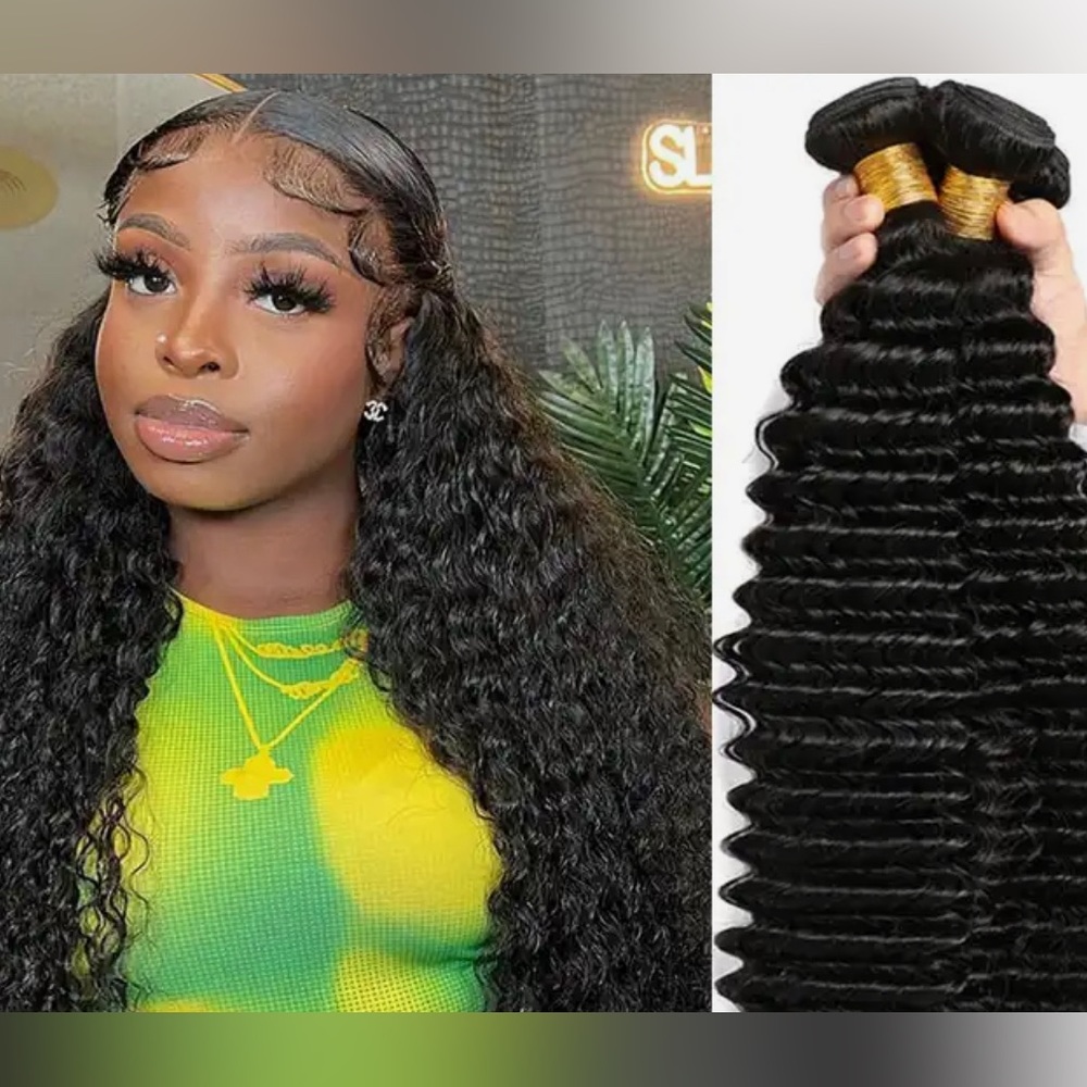 12 14 and 16in Deep Wave Human Hair Bundles